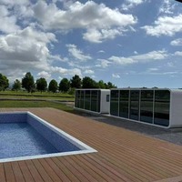 Kit de maisons préfabriquées de luxe en forme de pod, conteneurs mobiles en structure acier, serres, maisons de type 'Apple Cabin' pour villas et hôtels