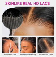 Perruque de cheveux humains bouclés vietnamiens naturels, raie en M, avec dégradé de cheveux Lagos, perruques frontales en dentelle HD transparente, sans colle, pour femmes