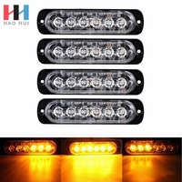 C0024 4x Янтарный 6LED автомобиль Грузовик аварийный Маяк предупреждение об опасности стробоскопический источник света