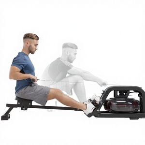 Rameur pliable Cheernin avec une capacité de 350 lb pour une utilisation à domicile, avec un coussin de siège confortable, un moniteur LCD, une machine de rame à eau - Product Image 1