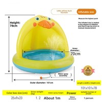 Piscine gonflable pour enfants en forme de canard jaune, en PVC, pour l'extérieur, été, 101x101x78cm, piscine pour tout-petits
