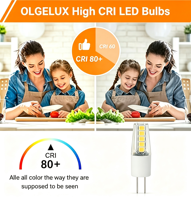 Bombilla LED G4 Tipo Maíz, AC/DC 12V 2W, Sin Parpadeo, Mini, Alto Brillo, Ahorro de Energía, Lámpara de Doble Pin para Lámparas de Araña y de Pared