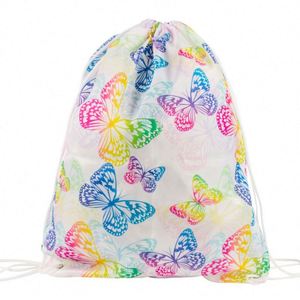 Custom Logo Sublimation Printed Recycled Waterproof 210D Polyester <b>Drawstring</b> Bag Gym Sports <b>Backpack</b> - Product Image 5