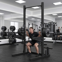 Rack de musculation multifonctionnel de base pour usage commercial avec support pour triceps et acier au carbone Q235