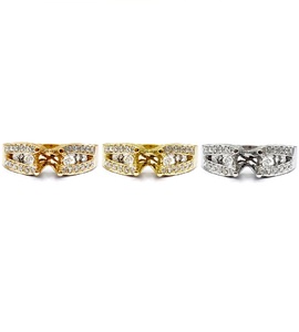 KOK Meilleure Vente Bonne Qualité 18k Or Blanc Massif Diamant Naturel Fine Jewellery Semi Mount Pour 0.4cts Bague de Fiançailles pour les Femmes - Product Image 4