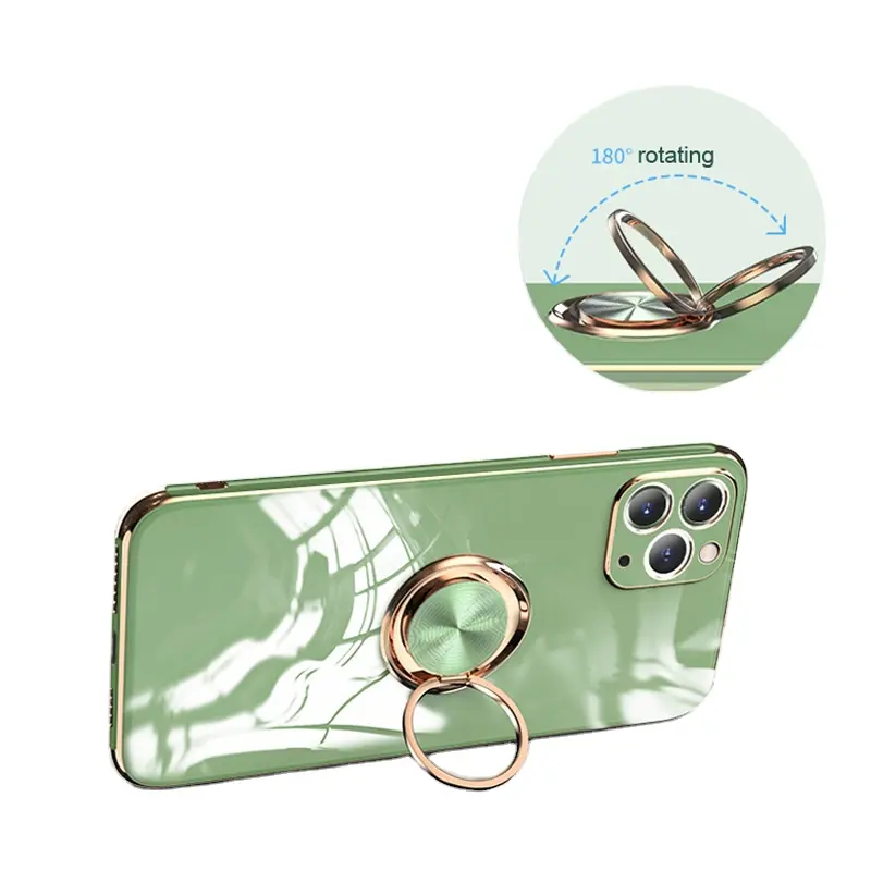 Fabriek Luxe Siliconen Mobiele Telefoon Case Magnetische Auto Houder Vinger Ring Softshell Voor Iphone 13 Mini 13 Pro Max