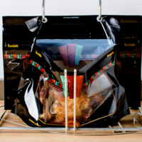 Sachet refermable personnalisé en plastique haute barrière de qualité alimentaire, résistant à la chaleur, pour emballage traiteur, sac pour poulet rôti