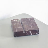 Porte-cartes de visite en marbre poli fait main Telazzo, design moderne, empilable et mobile, pour décoration de bureau ou signalétique de table de mariage