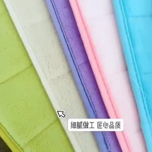 Coral fleece floor <b>mat</b> household toilet three piece <b>set</b> simple solid color <b>bathroom</b> non slip floor <b>mat</b> - Product Image 2