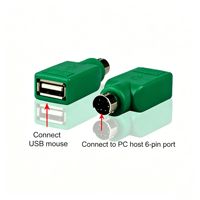 Adaptor PS2 Male ke USB Female, Konverter Port PS/2 Komputer Desktop ke USB Female
