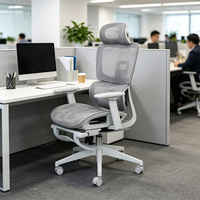 Chaise de bureau ergonomique à dossier haut en maille avec accoudoirs 3D réglables et mécanisme d'inclinaison, chaise de direction durable pour ordinateur