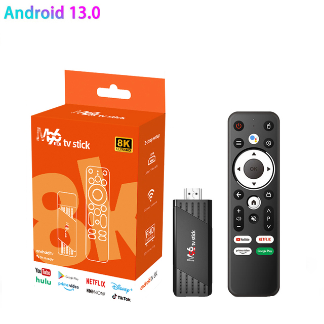 Tripsky M96 2.4g 5.8g WiFi Tv Stick Android Tv UHD 8K Smart Fire Stick Bluetooth Android 13 Mini Tv Stick