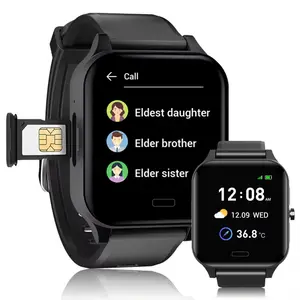 Jam tangan pintar orang tua 4g 2024, jam tangan pintar panggilan kesehatan 4G monitor detak jantung oksigen darah V2032 ECG PPG