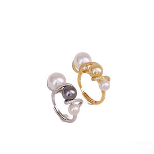 WENCHI 1712DIY - Anillo de Plata de Ley S925 con Cuentas de Perlas de 11-12 mm, Soporte para Joyas Negro, Tecnología de Incrustación de Garras, Modelo 11802 - Product Image 5