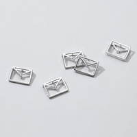 Personnalisé S925 Sterling Silver Zirconia Lettre Enveloppe Pendentif Charmes Pour DIY Collier Permanent Bijoux Fabrication Fournitures