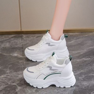 Zapatos de Mujer Blancos de Moda al por Mayor, Tendencia Otoño-Verano, Zapatos Casuales para Caminar, Talla Grande, con Cordones, Tacón de Cuña, Cómodos - Product Image 3