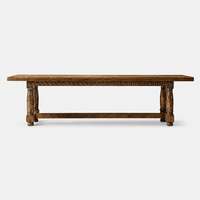 Ensemble de salle à manger moderne en bois et pierre, 7 pièces, avec table à manger extensible pliable et fauteuils en tissu camelback