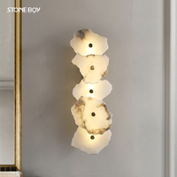 Applique murale LED à intensité variable en albâtre de style nordique, irrégulière, avec télécommande, moderne et minimaliste pour salle de bain, salon et chambre à coucher