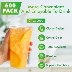 Vasos Desechables Personalizados para Bebidas, Helados, Parfaits, Café, Jugos, Smoothies, Vasos Transparentes de PET, PLA, PP con Tapa - Product Image 5