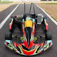 Go Karts para Adultos a Gasolina, Kart de 4 Tiempos con Transmisión por Cadena, Motor Eléctrico y Freno de Disco para Karting al Aire Libre