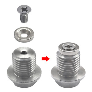 M14*1.5 Neodymium Magnetic Oil Pan Drain Screw CNC Engine Oil Drain Plug With Silver Gasket For Car Motorbike Transmission - Product Image 2