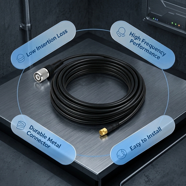 5M Aluminum Alloy SMA TNC RF Coaxial Extension Cable Low Attenuation GNSS RTK Surveying Plug and Play