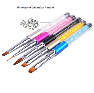 Pinceau à ongles coloré en acrylique avec strass, pinceau angulaire pour gel UV, pinceau de peinture pour la manucure et le nail art - Product Image 6