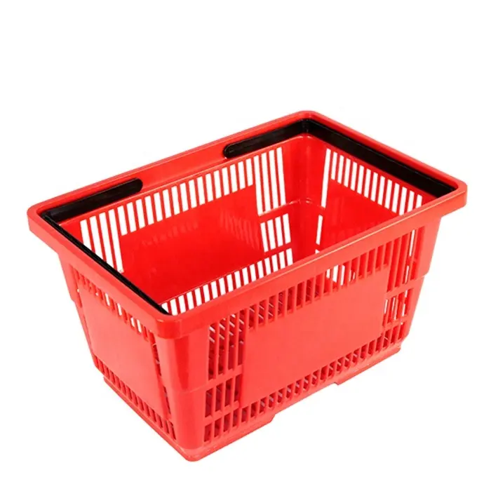 Petits paniers à provisions portables en plastique 20ltr pour supermarché