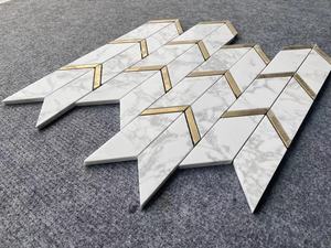 Thiết kế thời trang nhà đá cẩm thạch tam giác khảm nội thất nóng bán thiên nhiên đá gạch cho khảm - Product Image 4