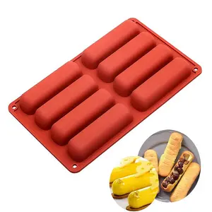 8 Cavities Rectangle Reusable Food Grade Home Made Perfect Molds For Cake Or Bread Mousse Desserts Baking