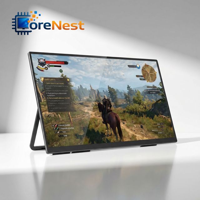 CoreNest 23.8 Inch Portable Touch Screen Monitor 120Hz IPS Display 100% SRGB 10 Point Touch External Monitor for PC Laptop