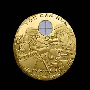 US <span class=keywords><strong>Sniper</strong></span> Challenge Gold Coin Vous pouvez courir mais vous ne mourrez que fatigué pour les cadeaux - Product Image 3