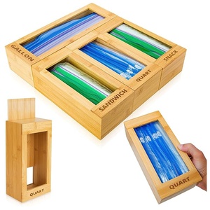 Ziplock Organizador De Almacenamiento De Bolsas – Contenedor De Bolsas De Alimentos Para Cajón De Cocina, Compatible Con Ziploc, Solimo, Hefty, Glad. Dispensador De Bolsas Y Soporte Para Galón, Cuarto