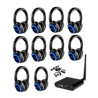 Haute qualité RF998B 500M 3 canaux casques de fête sans fil vente en gros casque disco silencieux et émetteur système disco silencieux