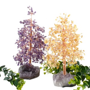 Cristaux naturels Pierres de guérison Arbre à souhaits Cristaux d'énergie Arbres d'<span class=keywords><strong>argent</strong></span> Arbre de cristal porte-bonheur pour décoration de Noël - Product Image 6