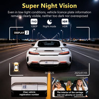 Caméra embarquée 4G double objectif avec surveillance à distance en temps réel, suivi GPS WiFi, stockage cloud, radar, surveillance de stationnement et enregistreur vidéo de voiture 1080P