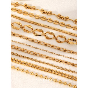 Cuban Figaro <b>Rope</b> Bead Link <b>Bracelet</b> | 18K PVD Gold Stainless Steel Waterproof Hypoallergenic Chain Jewelry - Product Image 3