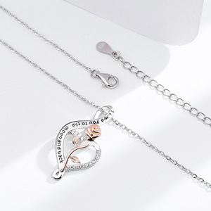 Collar de Plata de Ley S925 con Colgante de Flor de Circonio, Elegante y Sencillo, Venta al por Mayor de Fábrica, Joyería Fina para Mujer - Product Image 4