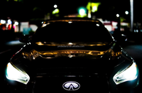 Ajustement pour Q50 2014-2017 lumière LED blanche lumière avant de voiture sans purge avec nid d'abeille forgé au carbone