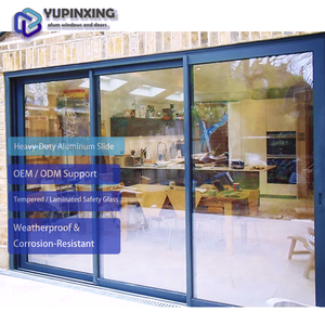 Français Coulissant Mur en Verre Télescopique Moderne Extérieur Extérieur Patio Arrière Alliage d'Aluminium Portes Coulissantes - Product Image 2