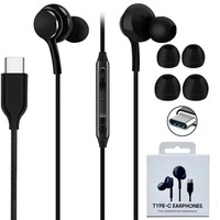 Casque filaire USB C, écouteurs de type C, casque de jeu intra-auriculaire avec microphone pour Samsung Galaxy Note 10 20 S24 ultra