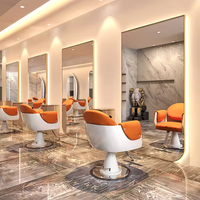 Miroir de Salon Doré à LED Pleine Longueur pour Coiffeur, Barbier, Spa, Équipement de Coiffure et de Cils