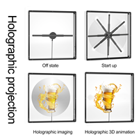 45cm 50cm 3D Publicité Machine Stéréoscopique Lévitation Rotatif LED Hologramme 3D Hologramme Ventilateur Projecteur avec Couvercle