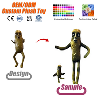 Peluche personnalisée OEM ODM, figurine Pickle dansante, animal en peluche personnalisé en coton, hauteur 11-30 cm, vente en gros, usine de peluches sur mesure