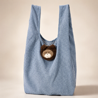 Sac fourre-tout pliable réutilisable à motif de dessin animé, en polyester 190T, écologique, grand format, lavable, imperméable, impression personnalisée, vente en gros OEM