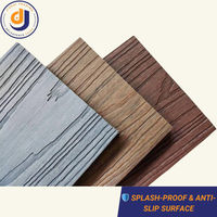 Planche de terrasse en WPC co-extrudé massif de 15 mm, antidérapante, grain de bois 3D, revêtement de sol imperméable, garantie 15 ans pour patio commercial
