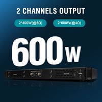 Gooermi Uygun Maliyetli 2 Kanallı D Sınıfı Güç Amplifikatörü 1U İnce 400W Profesyonel Sahne DJ Ses Stereo Amfi