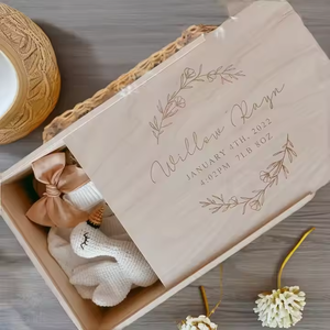 Customized Wooden Slide <strong>Box</strong> Personalized Baby Gift Newborn <strong>Memory</strong> <strong>Keepsake</strong> <strong>Box</strong> Wooden Souvenir Storage Container Photo Organizer - Product Image 5