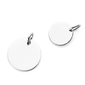 Collar de Plata de Ley 925 con moneda de disco de diseño Simple para joyería colgante grabada con nombre - Product Image 1