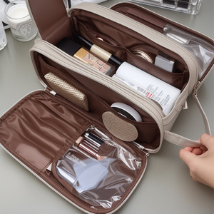 Custom Medium Capacity PU Leather Fashion Cartoon Travel Makeup Bag Sample Waterproof Storage with Zipper Closure - Product Image 3